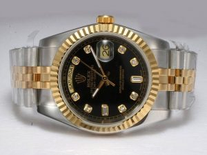 Rolex-Day-Date-Automatic-Black-Dial-Diamond-Markings-Watch-56